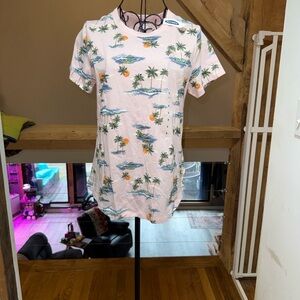 Old Navy Pink Tropical Palm Shirt